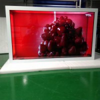 东莞惠华厂家直销65寸红外触摸液晶透明展示柜